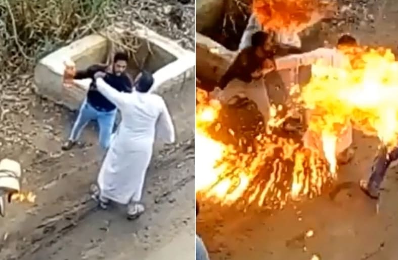KrudPlug Mobile - Man set on fire in neighbourly dispute over the use of an oven in India 