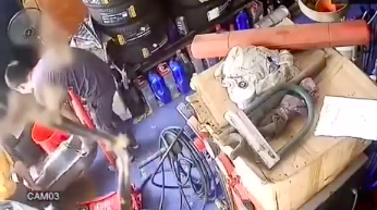 Two men get ignited after emptying a gas tank in china!