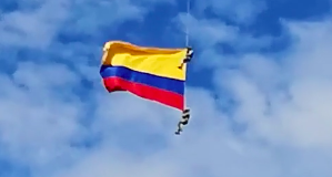 Colombia airmen plunge to death wrapped in flag during stunt