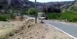 Music truck overturns after driving reckless!