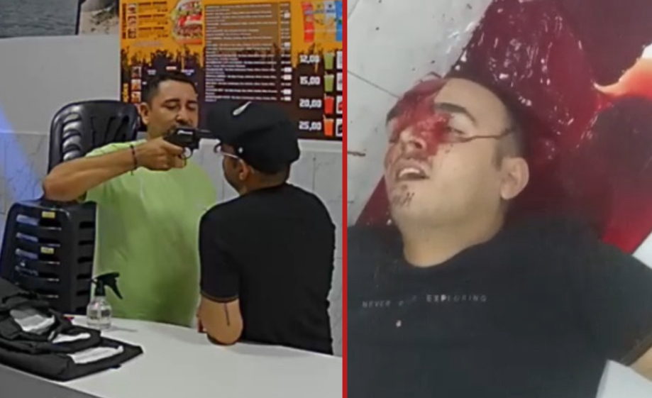 Man shot in the forehead during convenience store confrontation - Brazil
