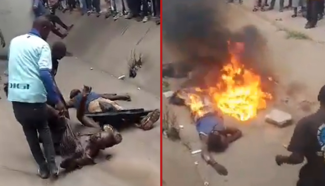 Two men accused of theft were brutally beaten and set on fire by locals - Nigeria