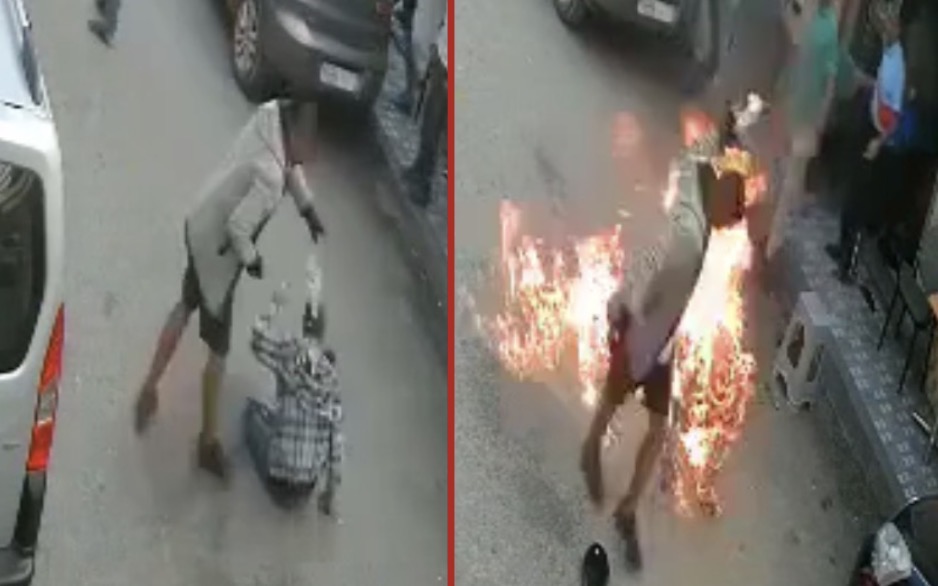 Disabled musician set on fire in shocking daylight attack in [Full Video] - Morocco