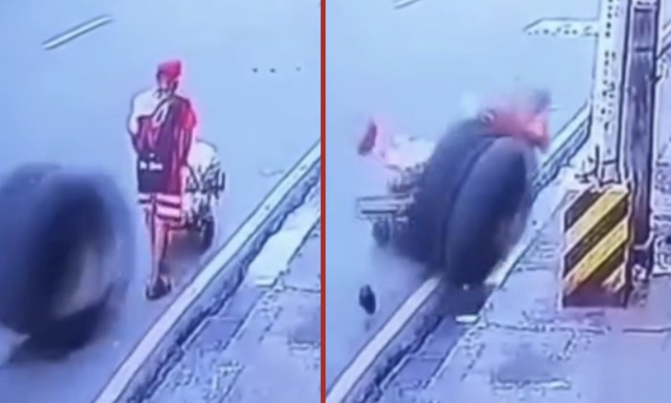 Corn vendor killed after trailer truck wheel flies off and hits him in Pasay City - Philippines