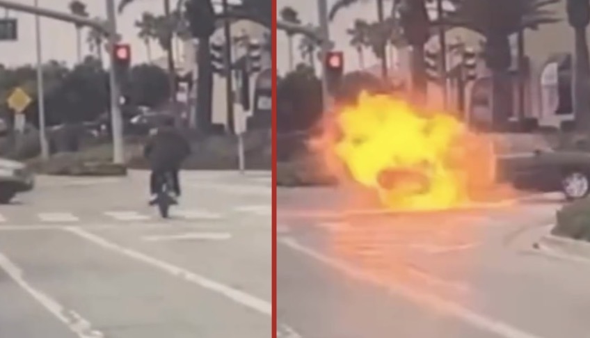 High-speed crash in Salinas ignites fire as motorcyclist collides with car - California