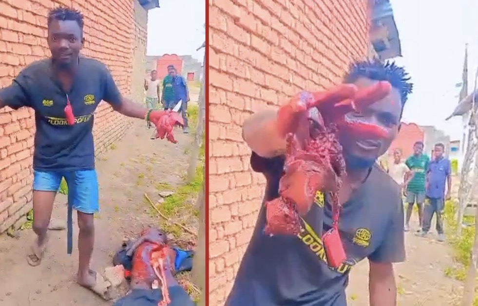 Man kills rival, mutilates the body, and dances while holding the victim’s organs - Congo