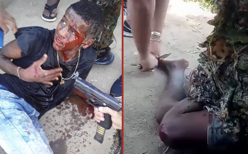 Thief had his foot carved with a hunting knife after being captured by a cartel - Mexico