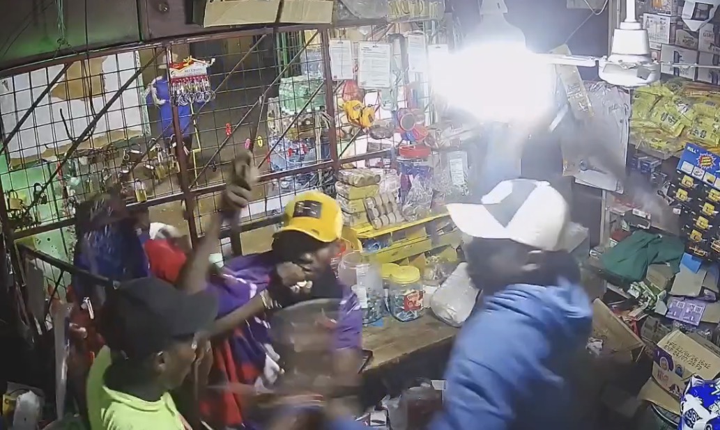 CCTV footage shows a Mtwapa shopkeeper surviving a violent panga gang raid at a 24-hour store - Kenya
