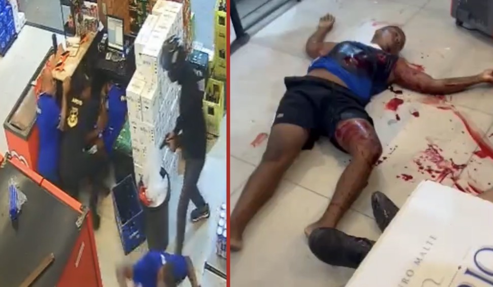 Man shot dead inside Rio de Janeiro convenience store after attempting to hide behind counter, attack captured on camera - Brazil