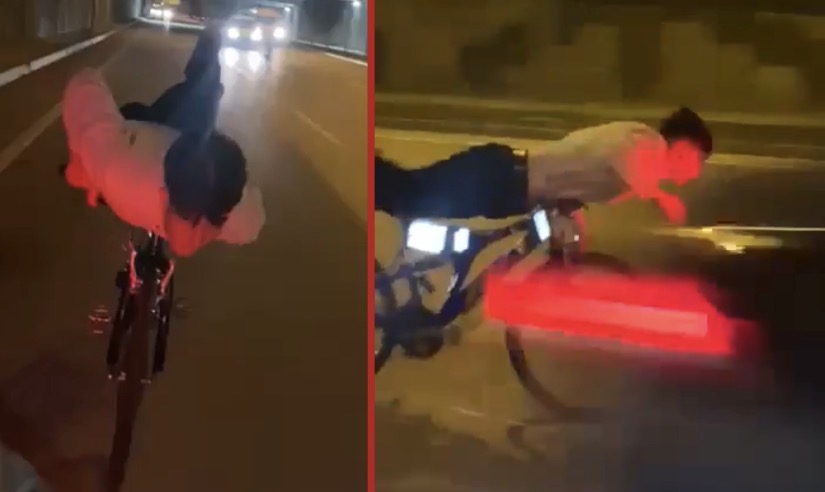 Teen performing high-speed bicycle stunt dies after collision and secondary impact on Gaziantep highway - Turkey