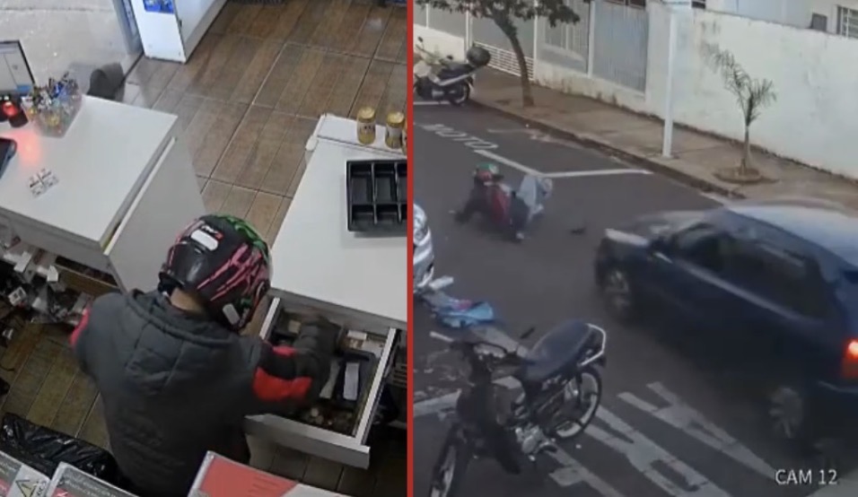 Armed robbery ends in street chase as suspect is shot and struck by a vehicle before arrest - Brazil
